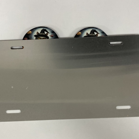 Halloween Cat License Plate With Cup Holder Inserts - Picture 6 of 6
